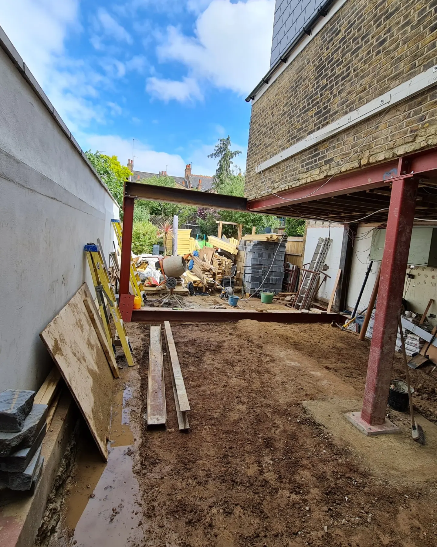 Extension Groundworks & Steel Frame